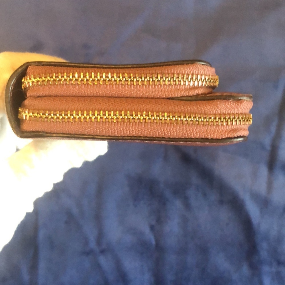 Coach Double Zip Around Wallet Wristlet, Mauve - Picture 6 of 14
